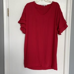 Dress with ruffle sleeve